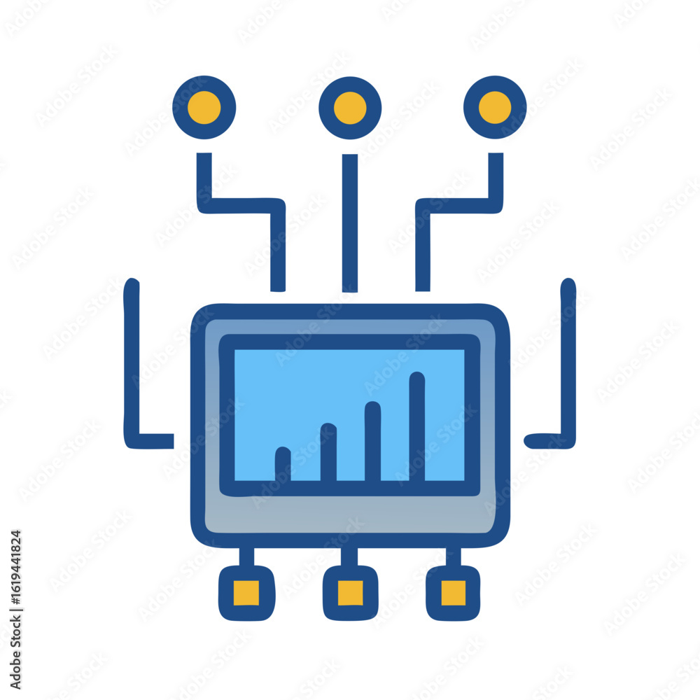 Poster stylized graph representation of networked data transmission analytics