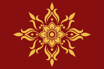 ethnic thai floral gold border for poster designs