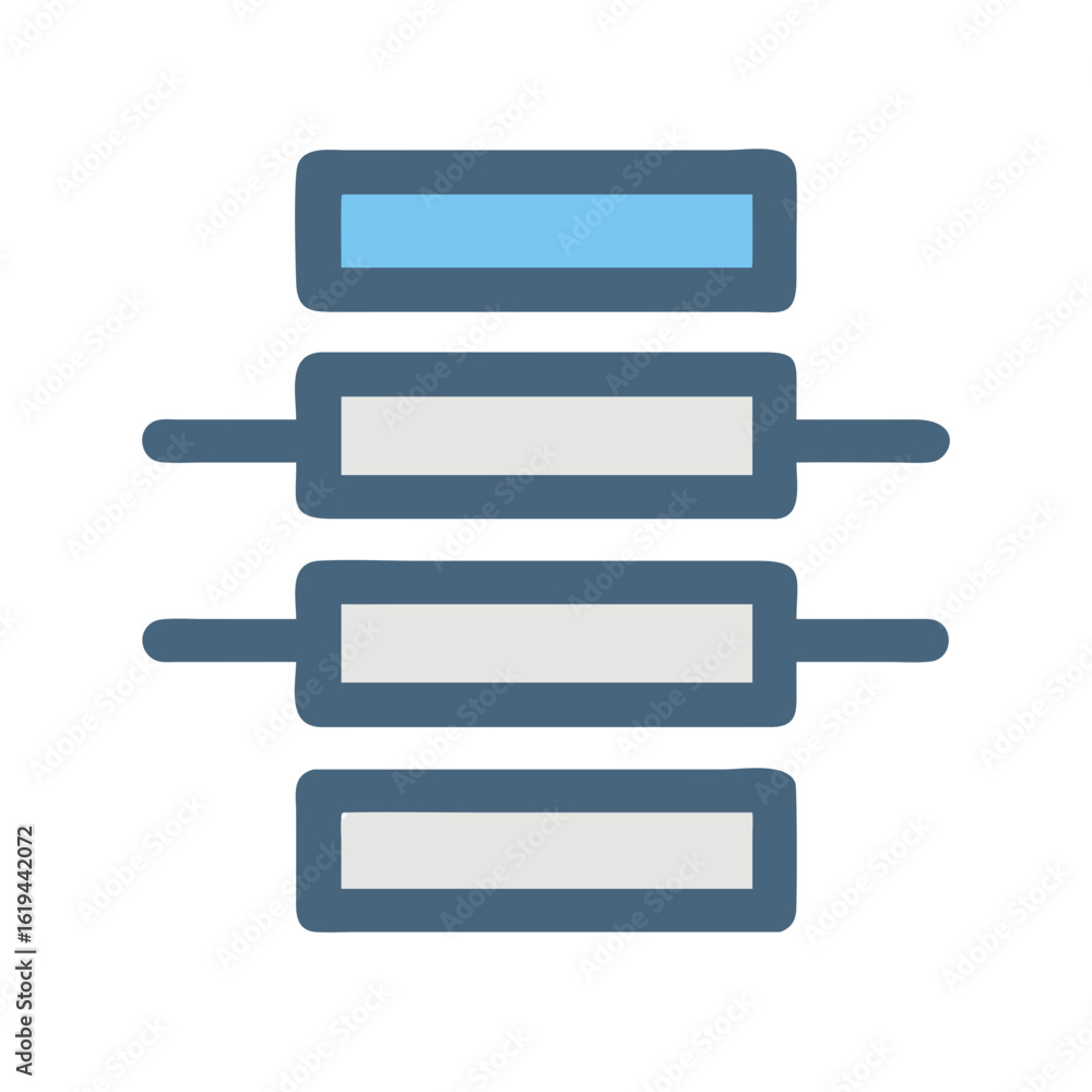 Poster sort image icon illustrating filtering data organization options