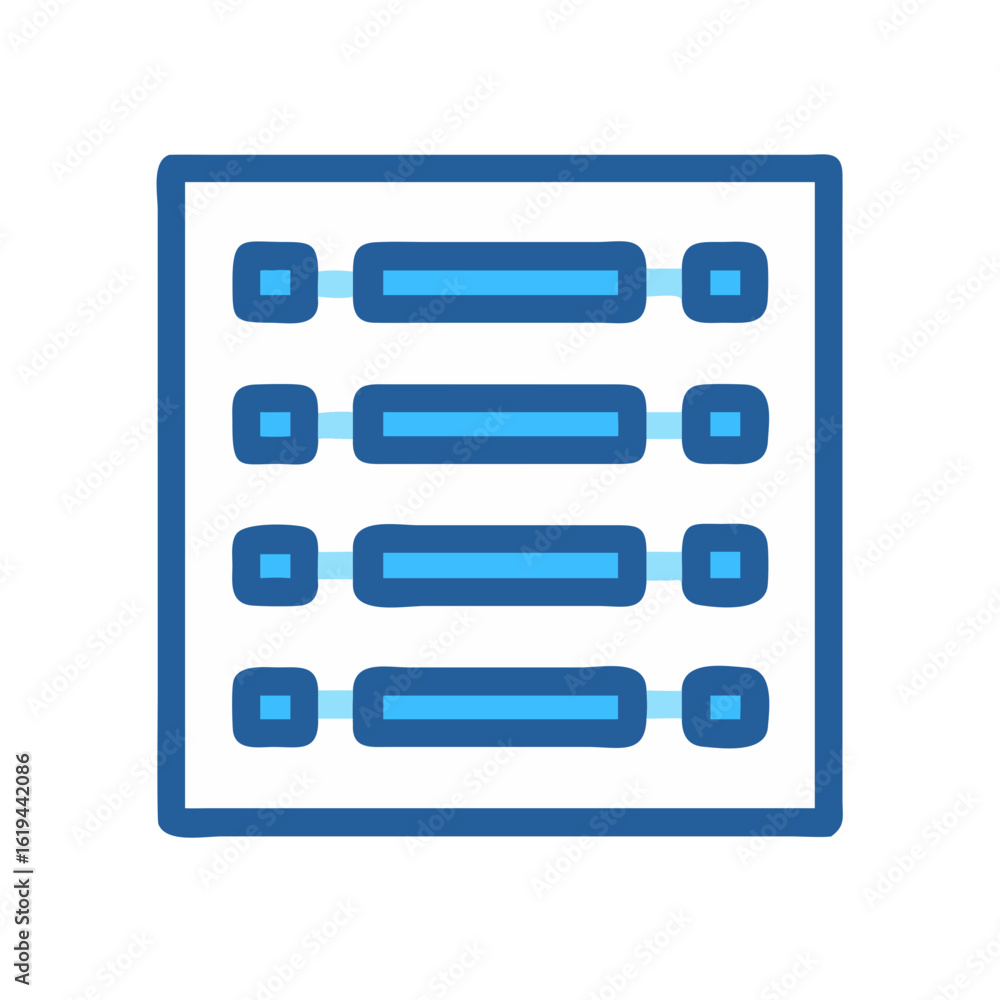 Poster blue lines and boxes in a minimalist layout design