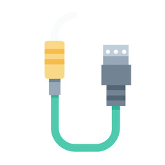 Stylized USB Connection Illustration in Flat Vector Design