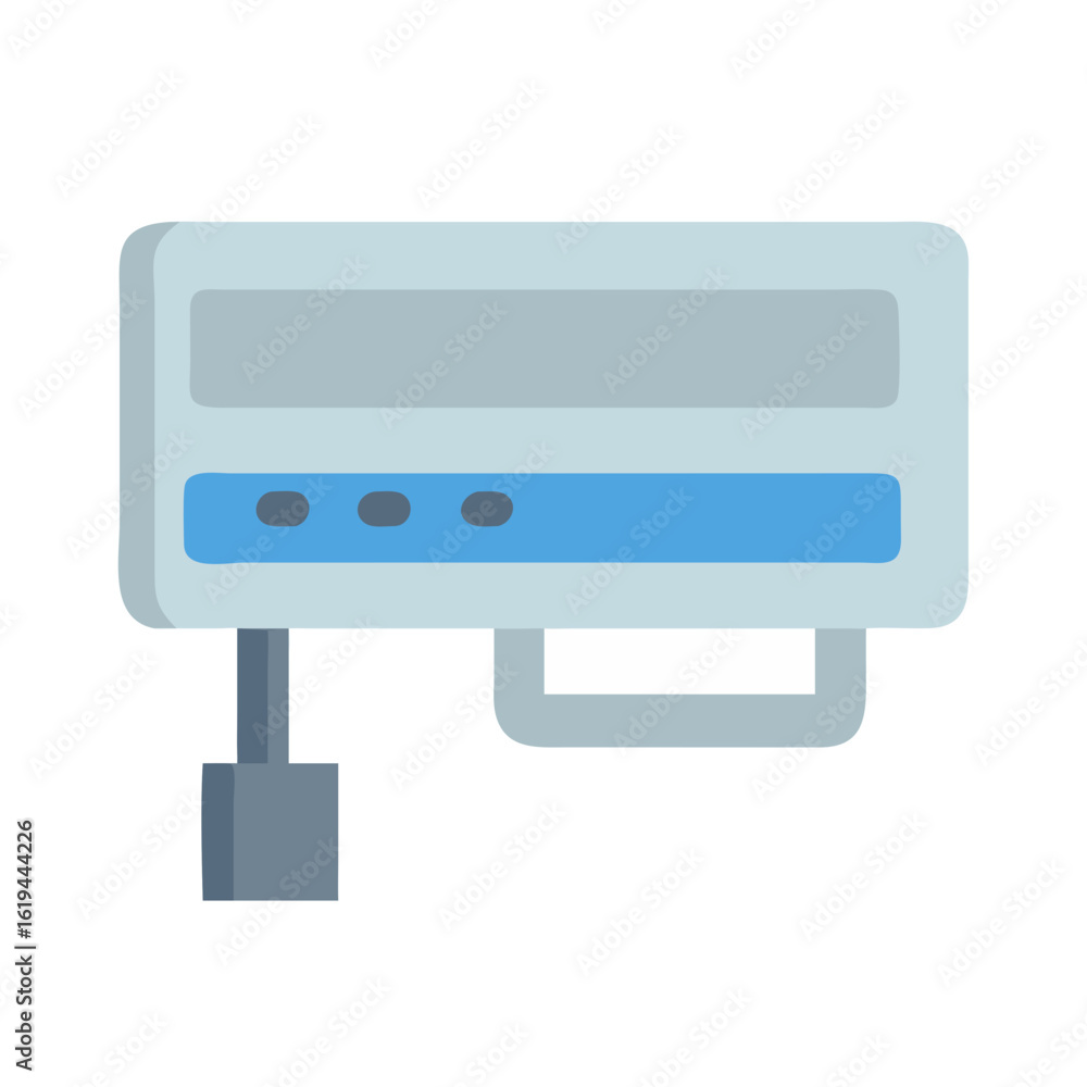 Poster isolated pos printer vector graphic with flat design style