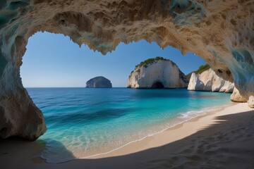 Blue caves on Zakynthos island Greece