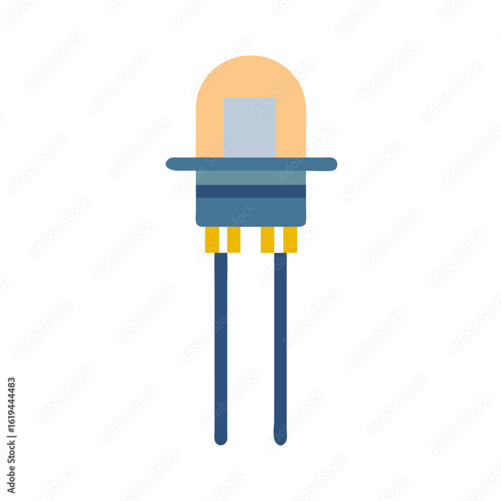Poster single led component on black background minimalistic illustration