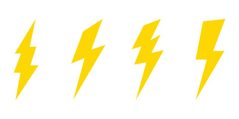  Lightning Bolt vector Icon. Thunderbolt Flash Electric Symbol. flash thunder power icon. vector illustration.
