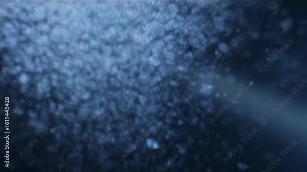 Poster highresolution macro shot of sparkling bicarbonate ions diffusing through clear water after co2 abso