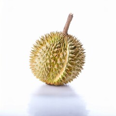 Partially Opened Durian Fruit on White Background Exotic Tropical Food Image