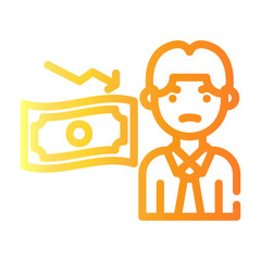 money decrease Line Gradient Icon