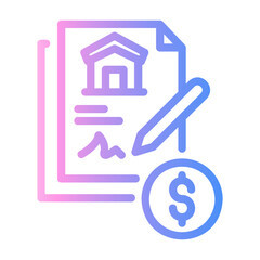 mortgage Line Gradient Icon