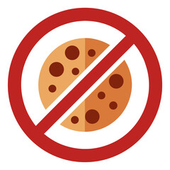 No chocolate chip cookie vector icon on white background.