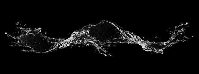黒背景に飛び散った抽象的な水しぶき