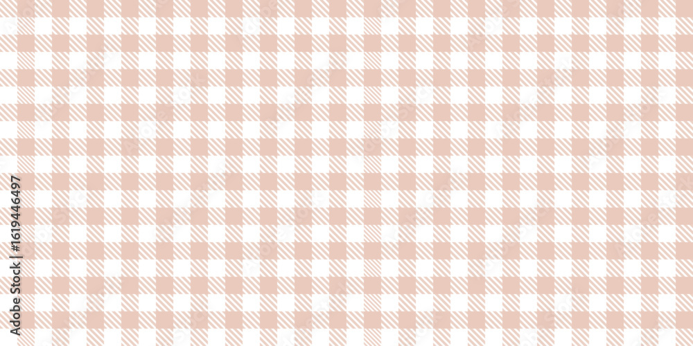 Poster beige white seamless vector pattern gingham plaid texture vintage fabric background soft minimal tab