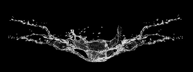 黒背景に飛び散った抽象的な水しぶき