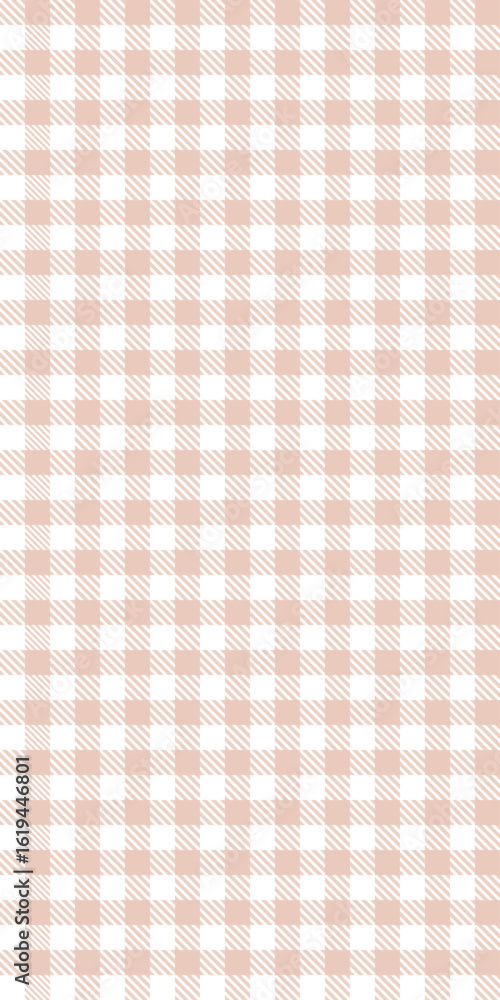 Poster beige white seamless vector pattern gingham plaid texture vintage fabric background soft minimal tab