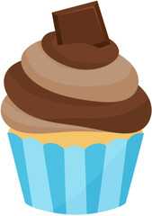 Set of bakery with cupcakes,  waffles, rollcakes, donuts and biscuits 