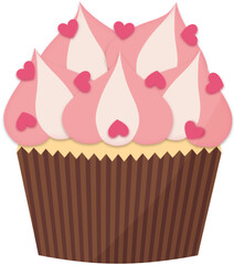 Set of bakery with cupcakes,  waffles, rollcakes, donuts and biscuits 