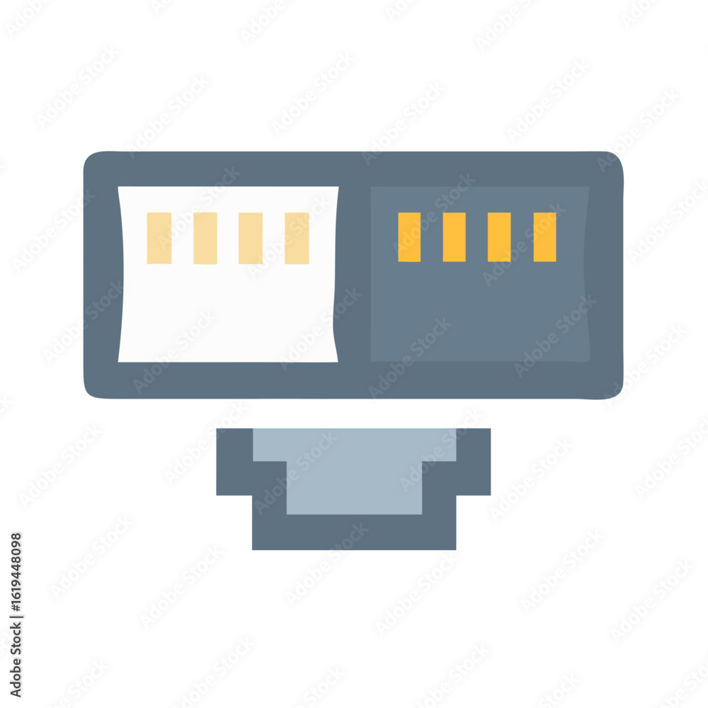 Poster retro memory stick icon in muted colors on black background