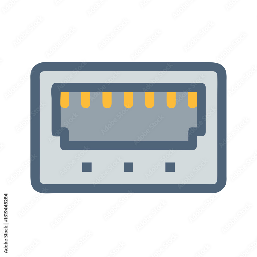 Poster Network port graphic: ethernet connection icon for technology needs