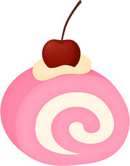 Set of bakery with cupcakes,  waffles, rollcakes, donuts and biscuits 