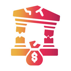 Fototapeta premium bank crisis Gradient icon