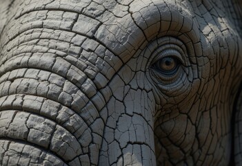 Close-up of Elephant Eye	Detailed close-up of an elephant's eye.