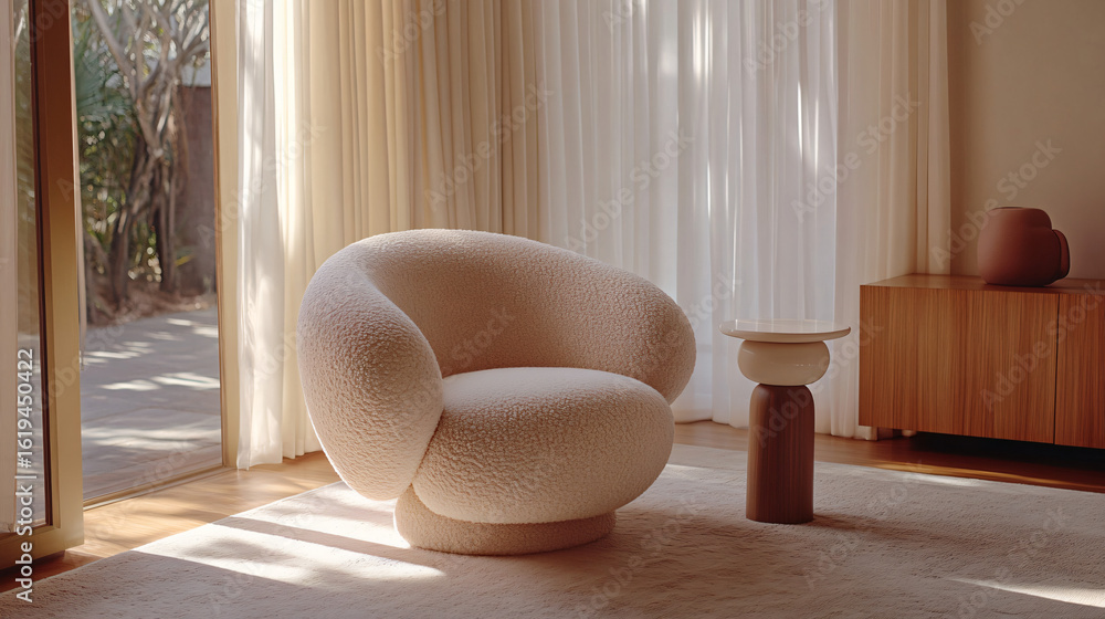Aufkleber stylish chair and table set in a well-designed room capturing modern aesthetics and functionality