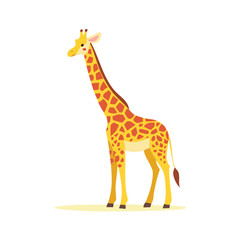 Obraz premium Minimalist Giraffe Illustration in a Flat Design Style - AI Generated