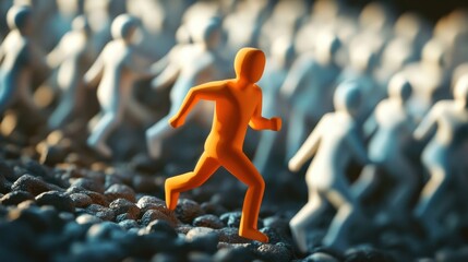 One person leads the pack.