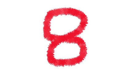 Crimson Number Eight: Grunge Texture, Abstract, Bold, Graphic Design Element, Digital Art,  High Resolution.