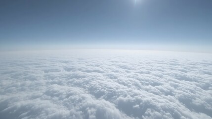 Obraz premium Vast expanse of cumulus clouds seen from above.