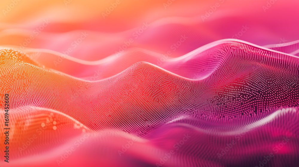 Aufkleber vibrant abstract wave pattern with smooth gradient and dotted texture