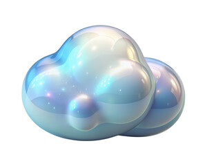 Obraz premium Abstract pearlescent cloud shape with luminous details and reflections against a background for design projects and creative concepts