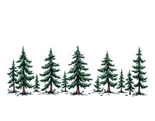 fir trees vector illustration