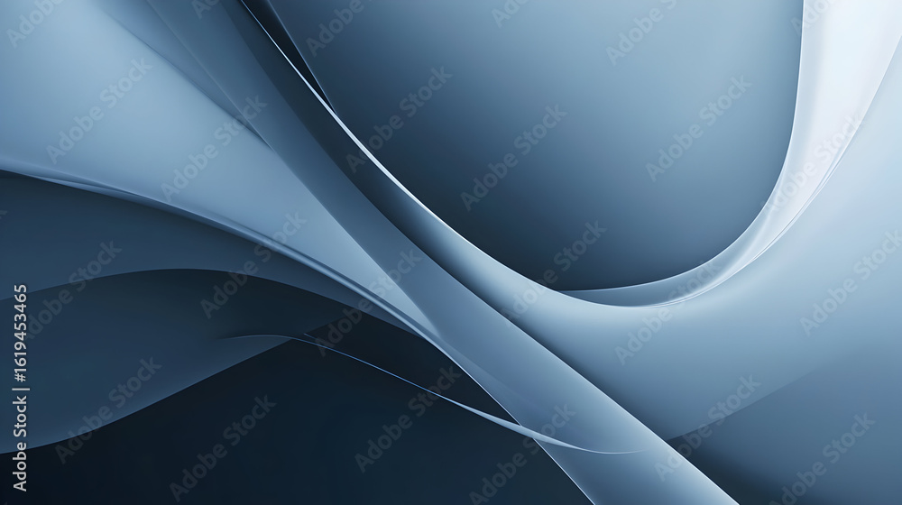 Poster abstract blue gradient background with elegant flowing lines and smooth textures