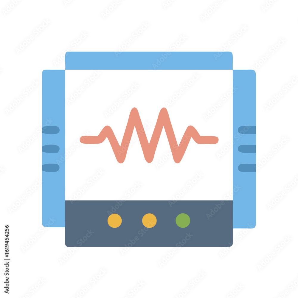 Poster electronic display monitor showing a waveform pattern in detail