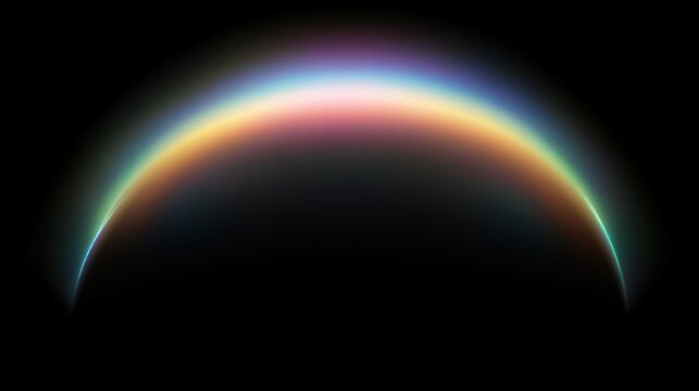 Abstract rainbow arc, glowing celestial ring, ethereal, vibrant colors, spectrum, circular, luminous, futuristic, cosmic, atmospheric, planet-like, holographic,  orb,   - Powered by Adobe