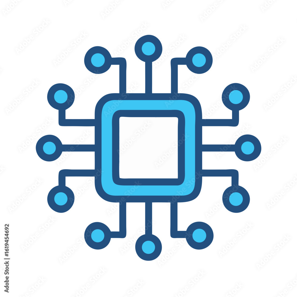 Poster stylized computer chip graphic for technology related concepts