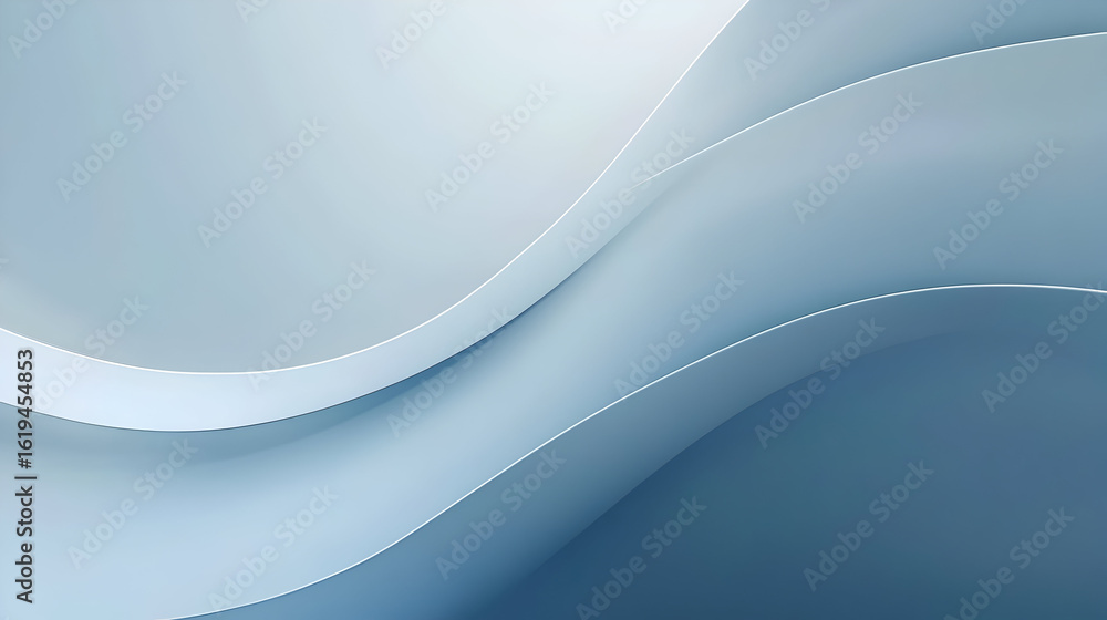 Poster elegant abstract background with smooth flowing blue and white curves