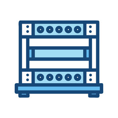 Server rack illustration for telecommunications or data management design