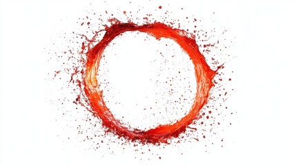 Red Liquid Splashing in a Circle.