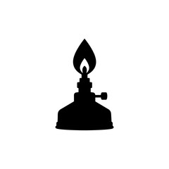 Bunsen burner silhouette icon vector flat design.