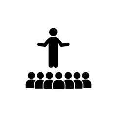 Teacher class lecture silhouette icon vector flat design.