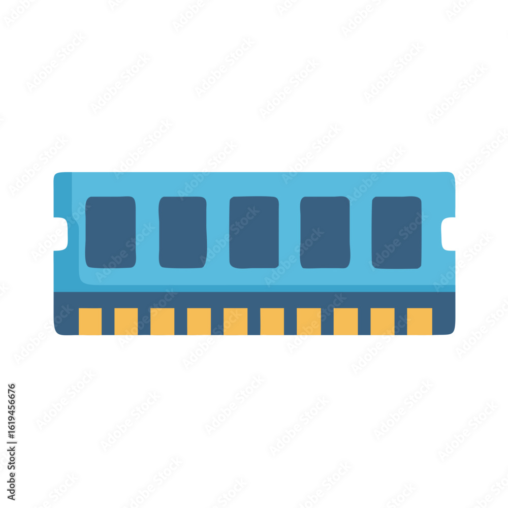 Poster stylized random access memory module against a dark backdrop