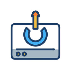 Uploading process graphic icon style on black background