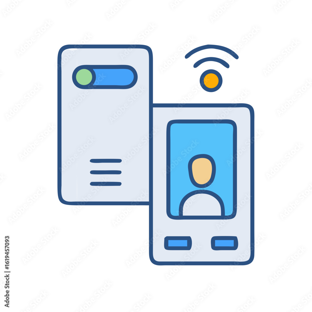 Poster smart home security system notification on mobile device
