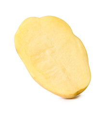 One half of potato isolated on white background with clipping path