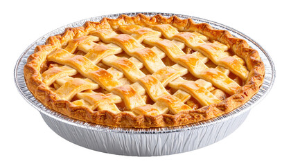 Transparent PNG availableA close up shot of a freshly baked apple pie with lattice