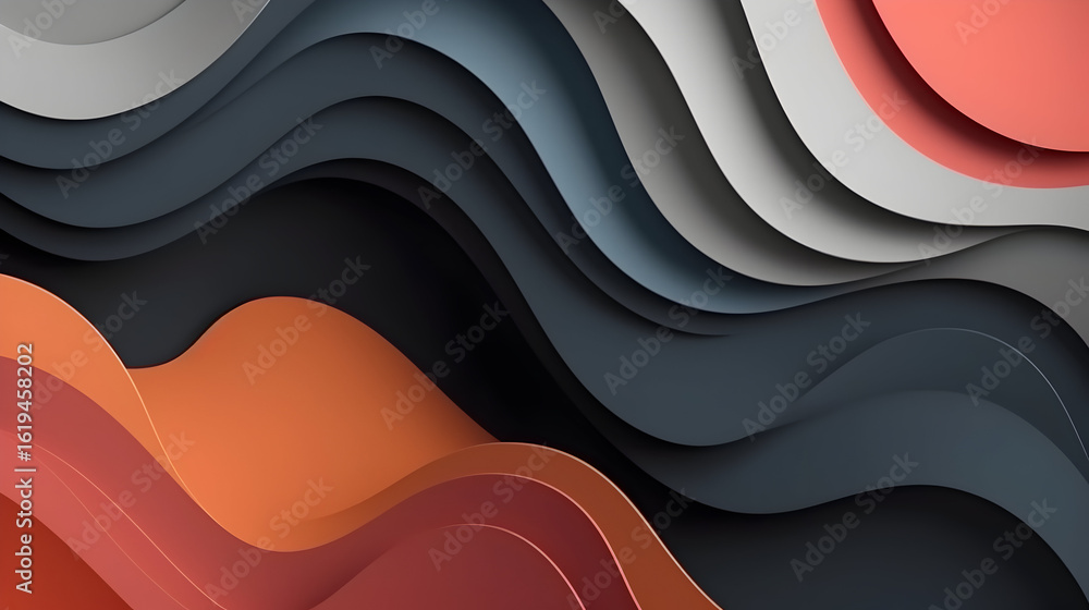 Aufkleber abstract layers: a modern and dynamic background with paper cut shapes