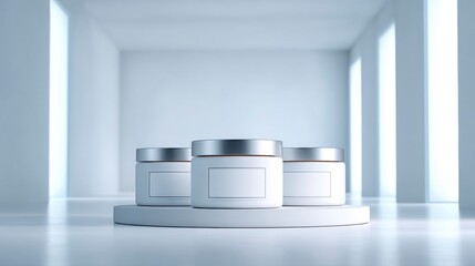 Cosmetic Label Product Mockup in Podium