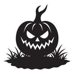 Spooky black silhouette jack o lantern halloween decoration